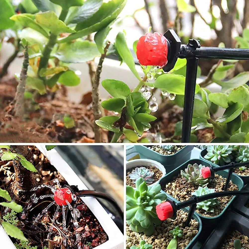 15M-25M Micro Drip Watering Kit Garden DIY Automatic Irrigation System & Adjustable Dripper 4/7'' Hose for Greenhouse Peaceful Pleasures Health and Wellness