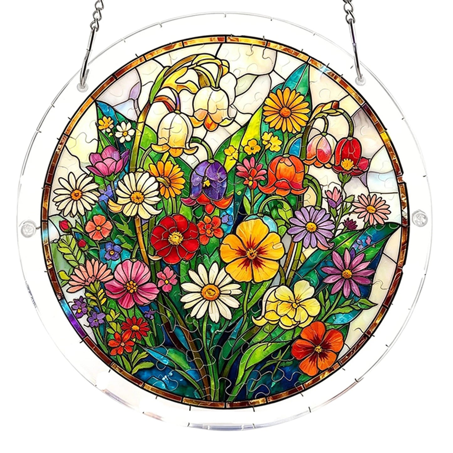 Sun Catcher Puzzle Curtain Decoration Unique Acrylic Sun Catcher Puzzle Kit 7.36 Inch for Doors Garden and Window Hanging Home Peaceful Pleasures Health and Wellness P