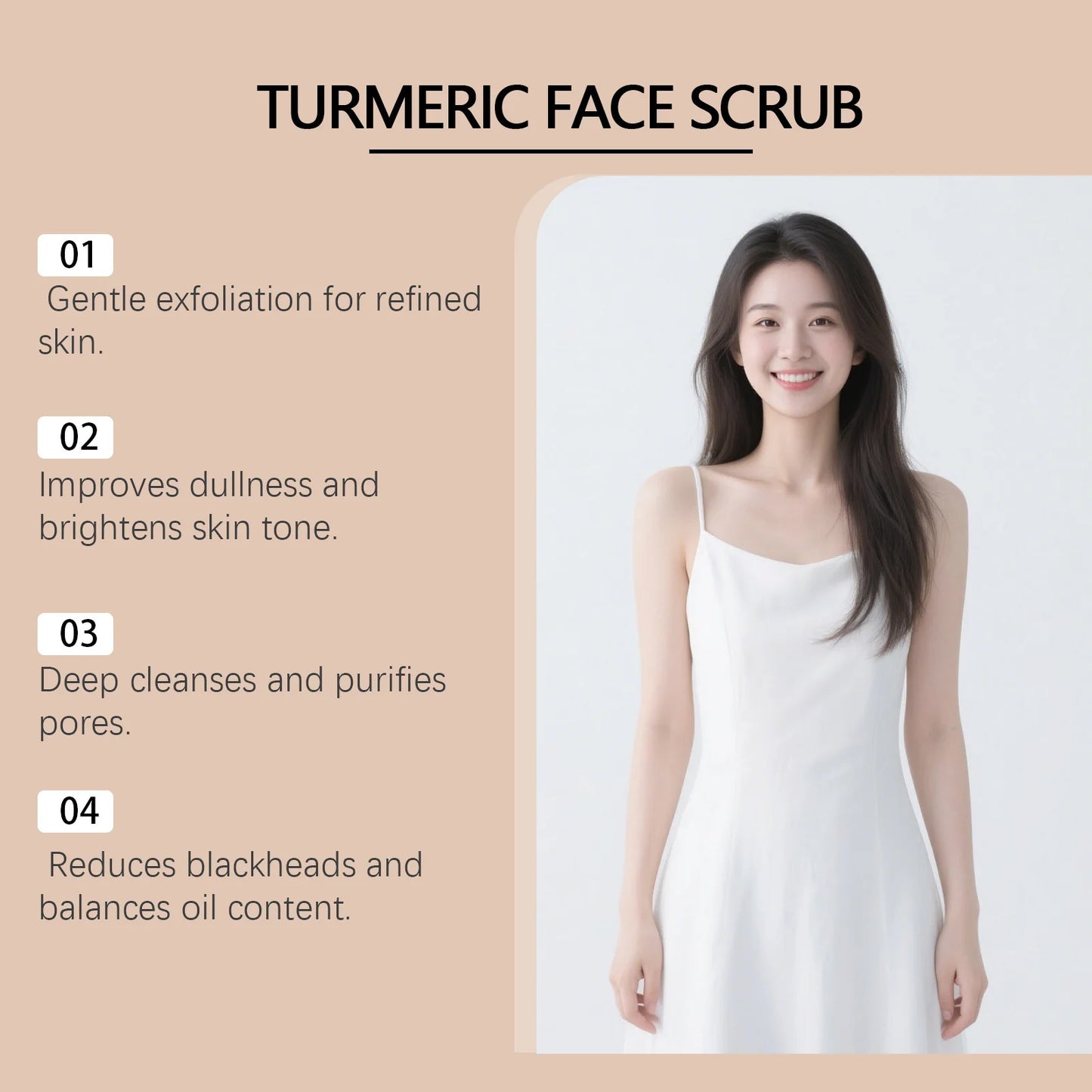 Turmeric Facial Exfoliating Scrub Remove Dead Skin Brightening Shrink Pores Moisturizing Repair Smoothing Facial Cleansing Scrub Peaceful Pleasures Health and Wellness