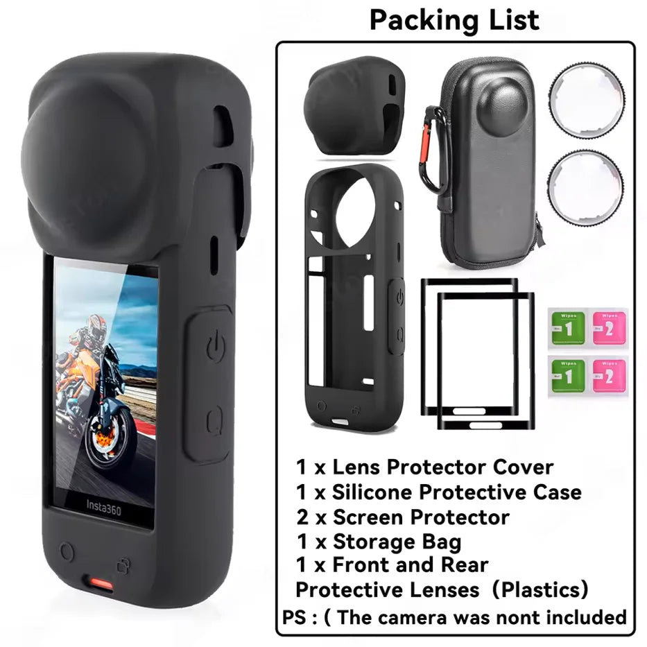 Insta360 X4 Accessories Kit – Lens Guards, Case & Screen Protector