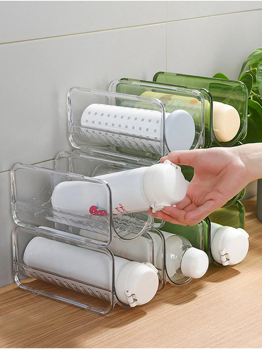 1Pc Water Cup Organizer Stackable Cup Holder Suitable for Cabinets Water Bottle Holder Kitchen Refrigerator Storage Organizatio Peaceful Pleasures Health and Wellness