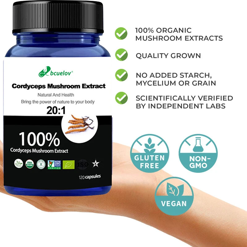 Pure Cordyceps Mushroom Extract – Energy & Immune Support Capsules
