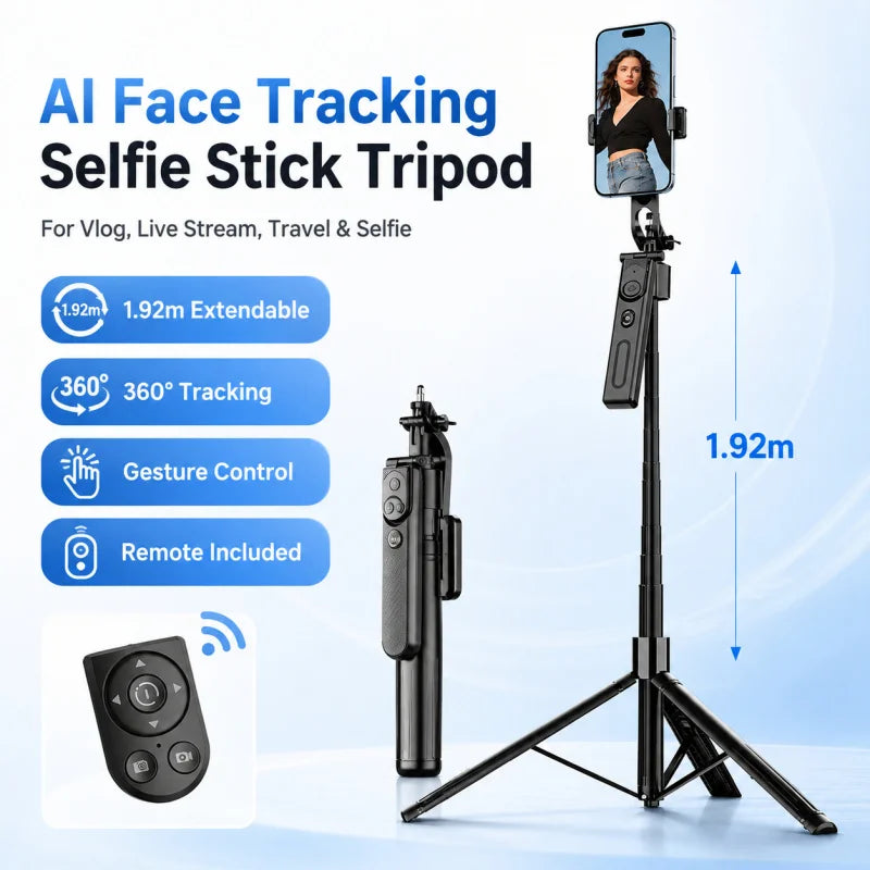 AI Face Tracking Gimbal Selfie Stick | 4-Axis Stabilizer Peaceful Pleasures Health and Wellness