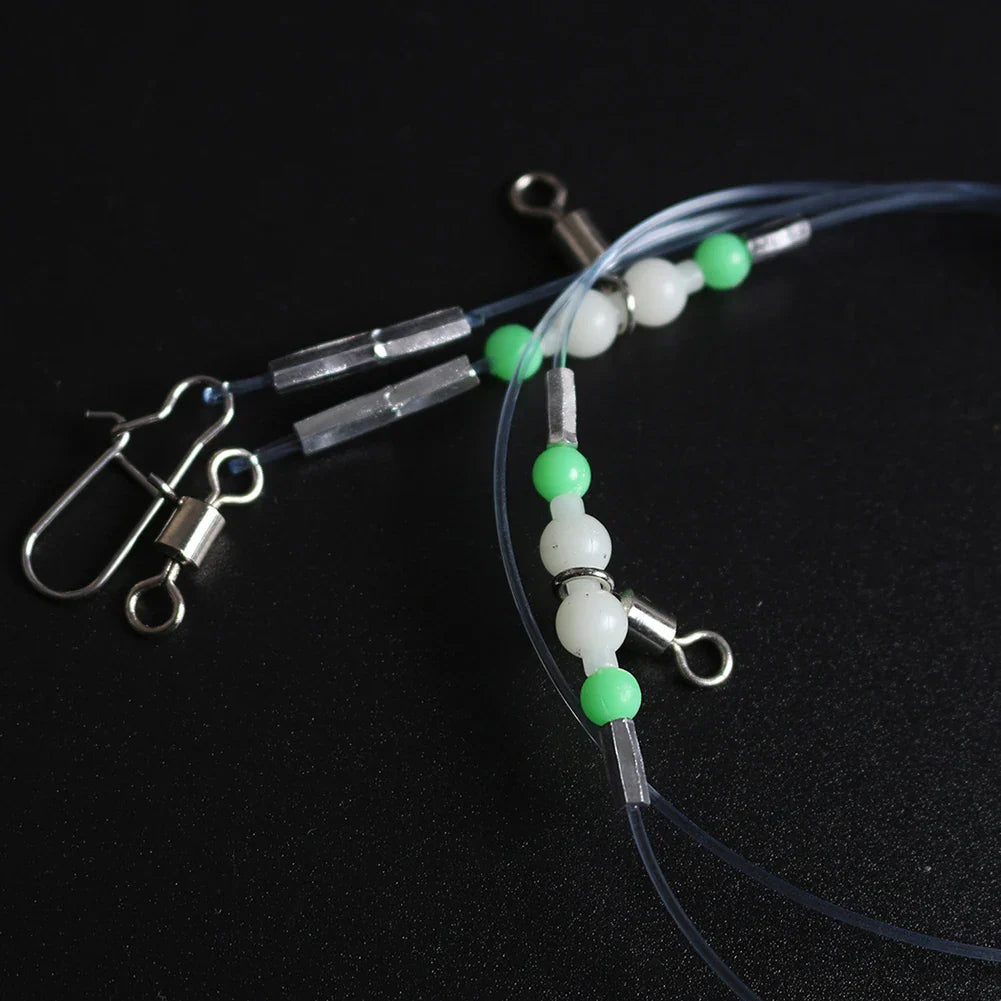 Night Glow Fishing Leaders with Swivels & Snaps | Saltwater & Freshwater