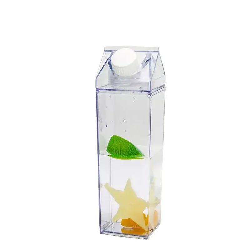 500ML 17OZ Plastic Clear Convenience Bottle New Reusable Juice Transparent Sport Leakproof Cup Box Milk Drinking Water Home Peaceful Pleasures Health and Wellness Transparent 500ML