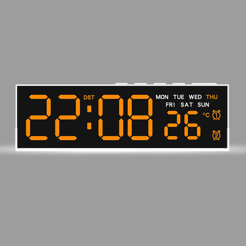 LED Digital Alarm Clock with Mood Light, Temp & Dual Alarm