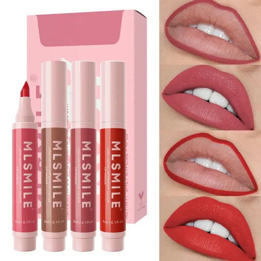4pc Long-Lasting Waterproof Lip Stain Pen Set | Lip Liner Lip Liner Set Oasis Select United States