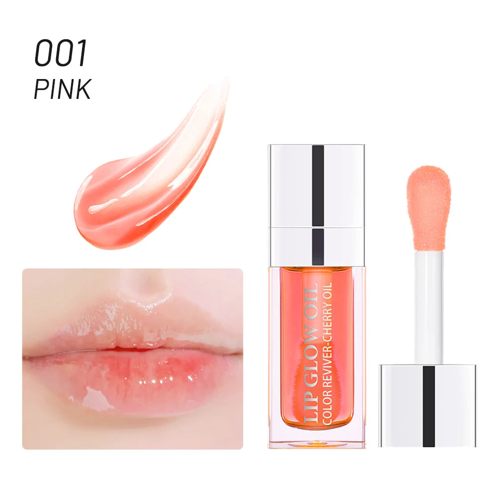Crystal Jelly Moisturizing Lip Oil Plumping Lip Gloss Makeup Sexy Plump Lip Glow Oil Tinted Lip Plumper 6ml 1 Piece Peaceful Pleasures Health and Wellness 001 pink