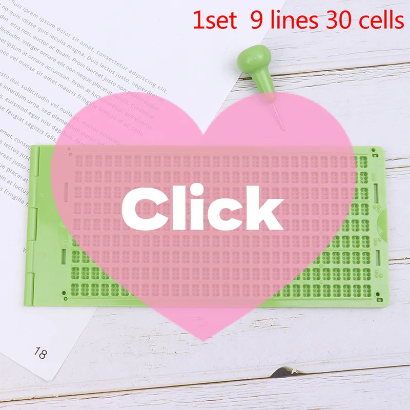 Portable Braille Writing Slate & Stylus – 9 Lines 30 Cells