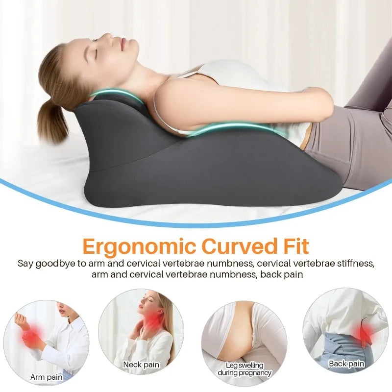 Wedge Pillow Memory Foam Ergonomic Prone Pillow with Removable Cover Couple Bed Pillow for Body Pain Relie Multi-Positional Peaceful Pleasures Health and Wellness