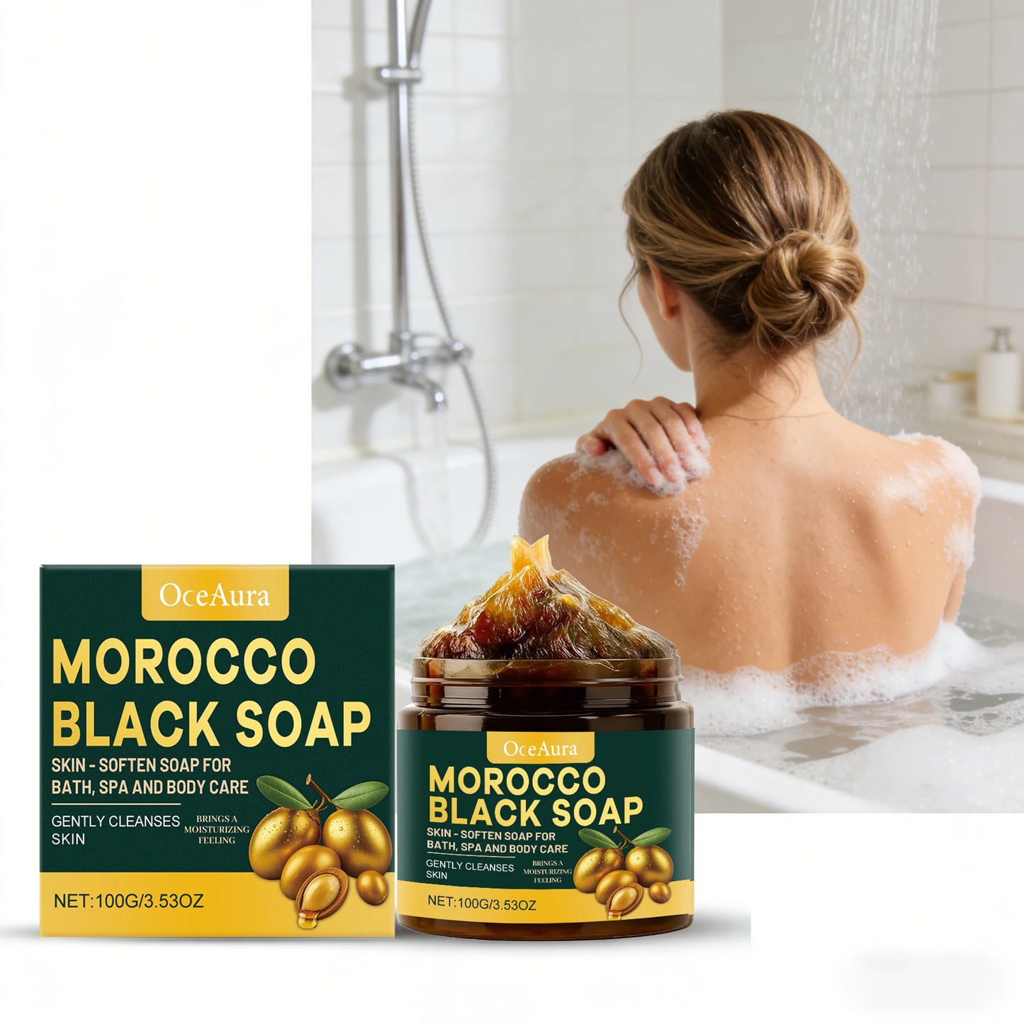 Oceaura Black Bathing Soap – Moisturizing Pore-Cleansing Bar