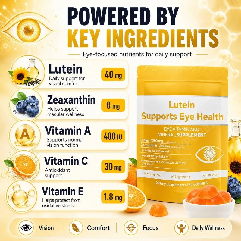Lutein Zeaxanthin Gummies with Vitamins A C E | 60 Count