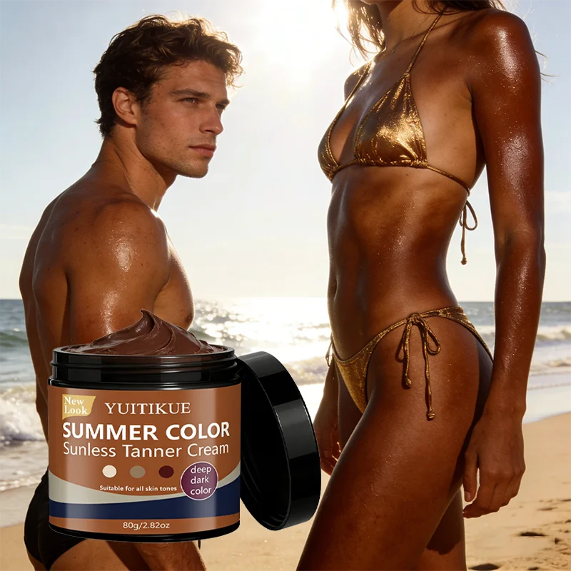 Yuitikue Summer Color Sunless Tanner Cream, 80g Deep Dark Color Self Tanning Cream for All Skin Tones, Face & Body Peaceful Pleasures Health and Wellness