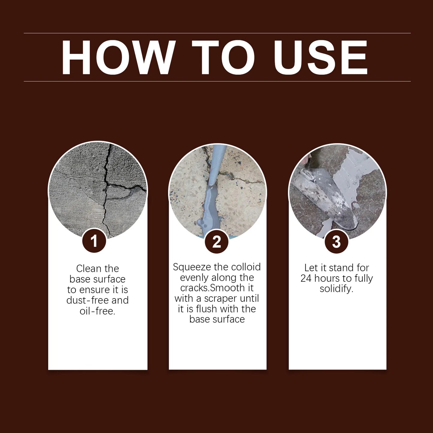 Self-Leveling Concrete Crack Filler Sealant | Quick Dry