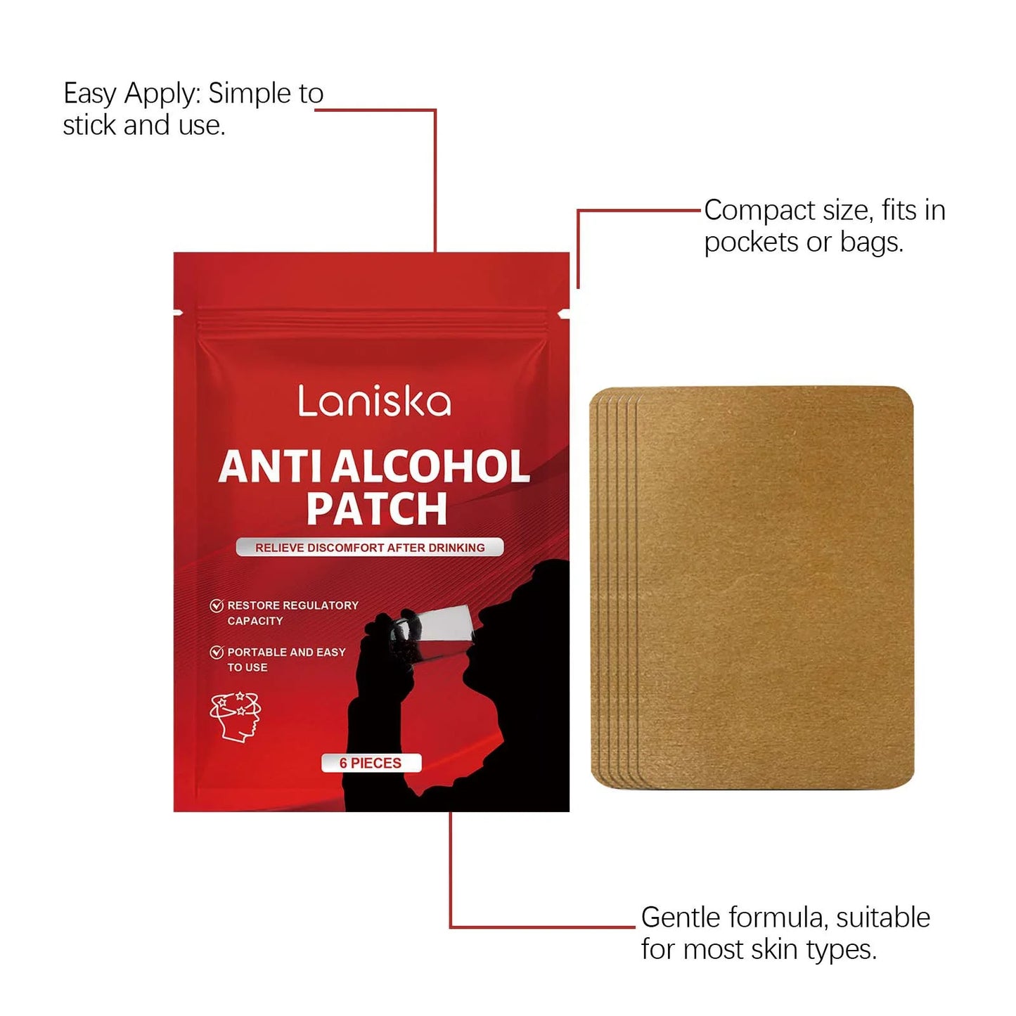 Anti Alcohol Patch Relief Alcohol Addiction Hangover Treatment Protect Liver Reduce Post-Drinking Discomfort Quit Drinking Patch Peaceful Pleasures Health and Wellness