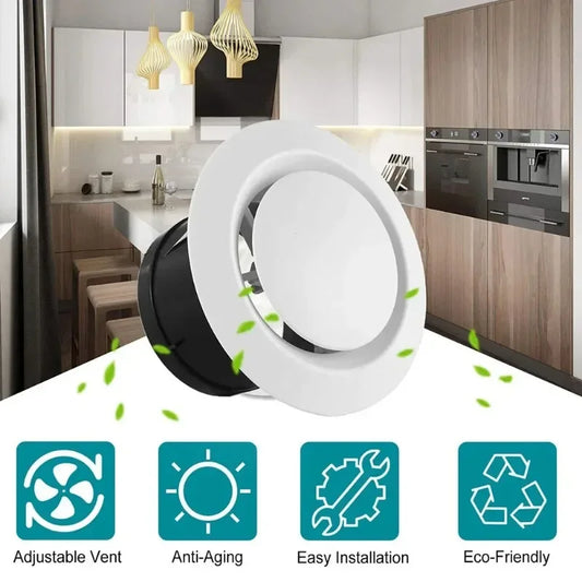 ABS Round Air Vent Grille Cover – 75 100 125mm Wall & Ceiling Ventilation Vent Cover Oasis Select
