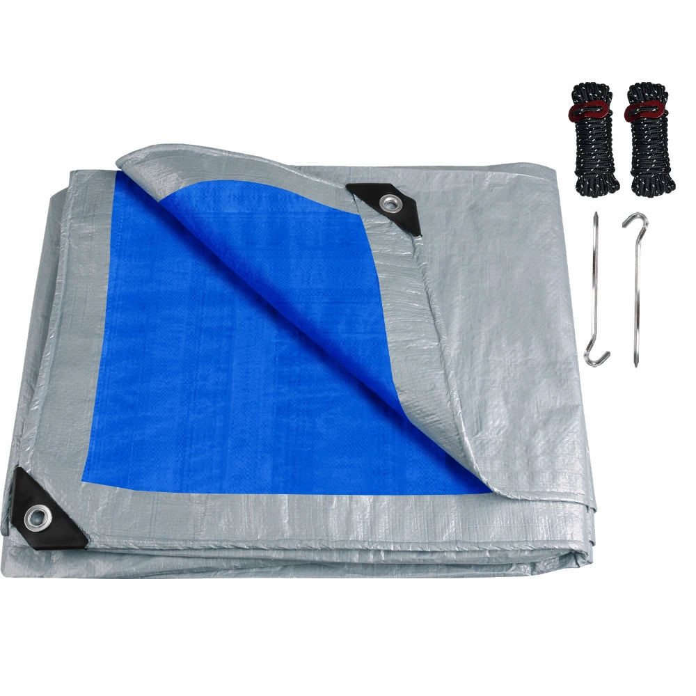 Heavy Duty Waterproof PE Tarp with Grommets | Multi-Size