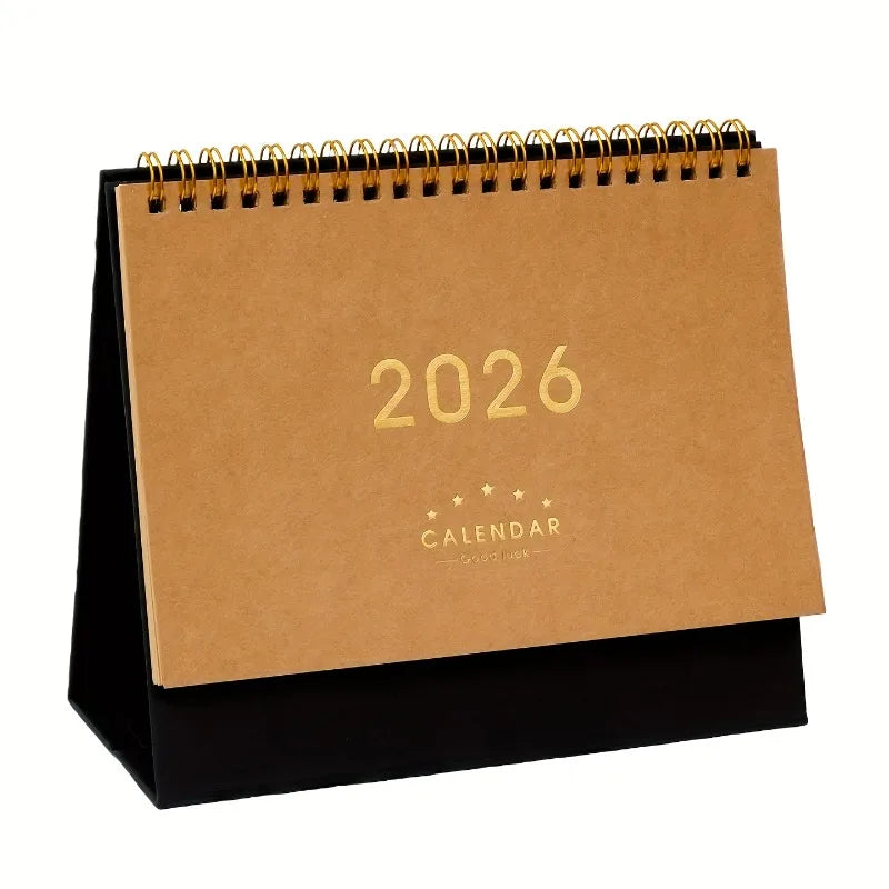 2025-2026 Vintage Desk Calendar | Bilingual Monthly Planner
