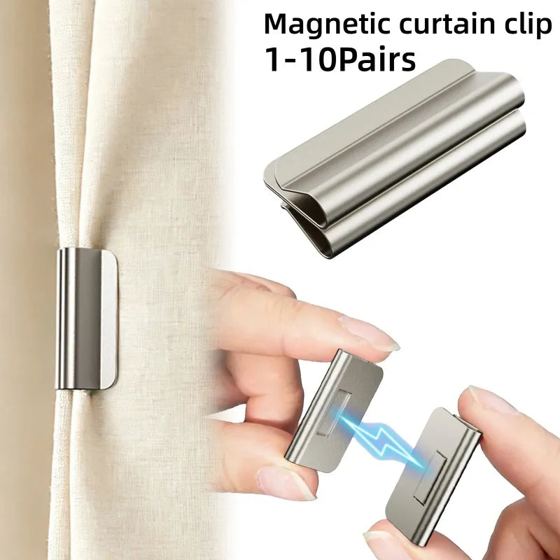 Magnetic Curtain Clips – Block Light, No Tools (1–10 Pairs)