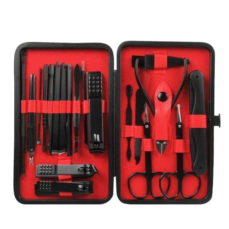 Professional Stainless Steel Manicure Set & Nail Grooming Kit Manicure Grooming Set Peaceful Pleasures Health and Wellness