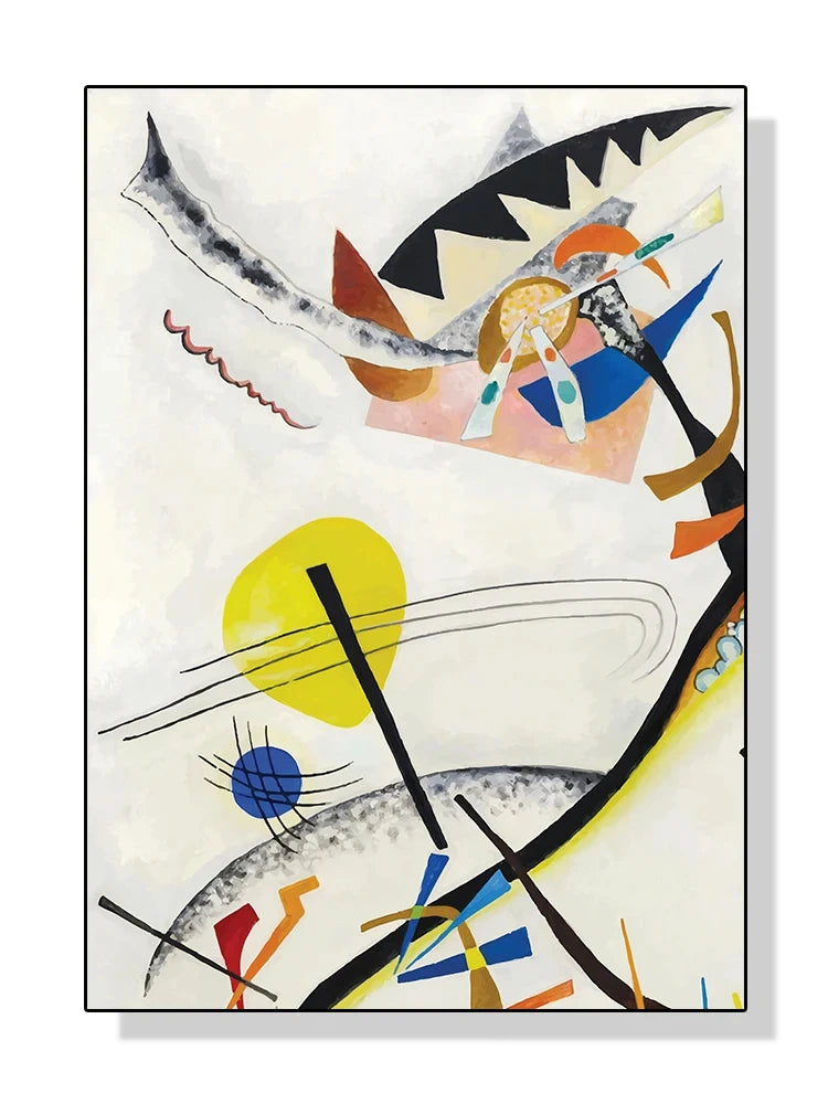 Kandinsky Geometric Abstract Canvas Wall Art | Modern Decor Canvas Art Print Peaceful Pleasures Health and Wellness 2 20x30cm Unframed
