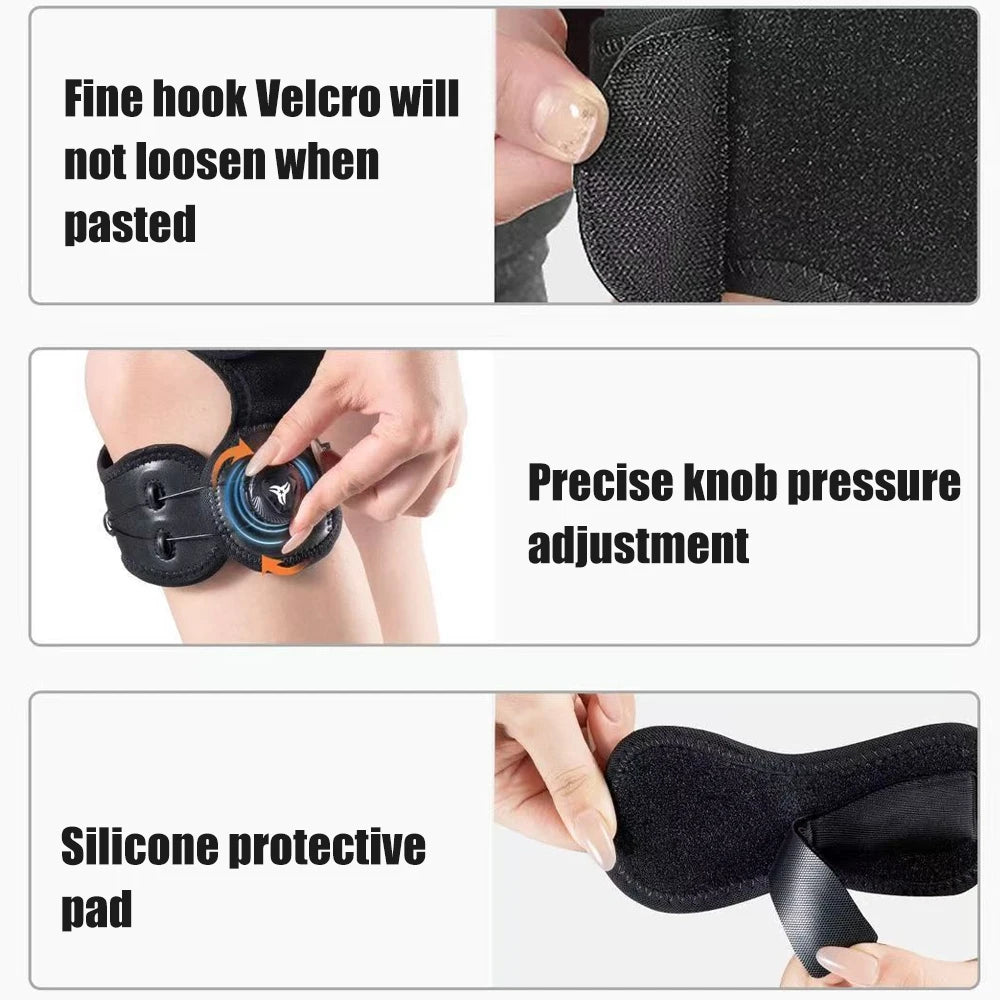 WEFITON qPCS Adjustable Knob Knee Support Brace - Patella Tendon Stabilizer for Pain Relief in Running,Sports & Squats,Women Men Peaceful Pleasures Health and Wellness