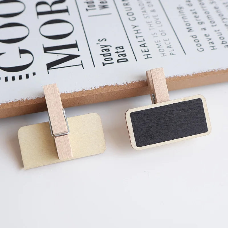 Bview Art Mini Wooden Chalkboard Clip Price Tag Display Holder Memo