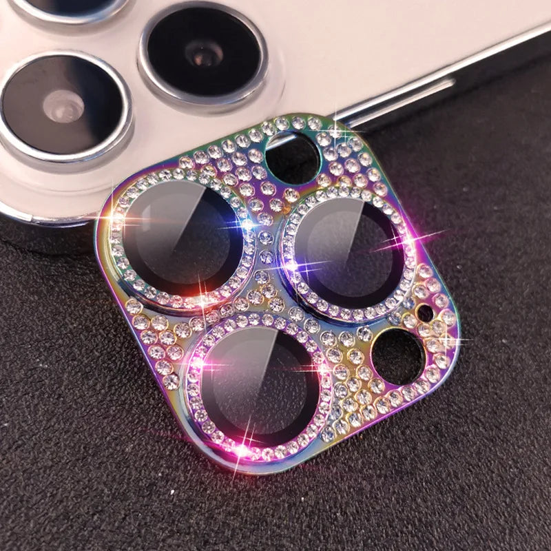 Diamond-encrusted Integrated Lens Film for iPhone15 16 ProMax Accessories Camera Protector for iphone12 13 14Pro Lens Protector Peaceful Pleasures Health and Wellness colour iPhone 17
