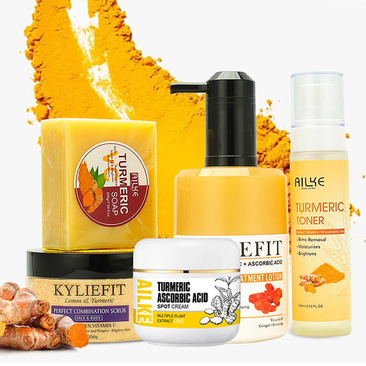 AILKE Turmeric Skin Care Set – Brighten, Cleanse & Moisturize Skin Care Set Peaceful Pleasures Health and Wellness Skin Care Set China Mainland
