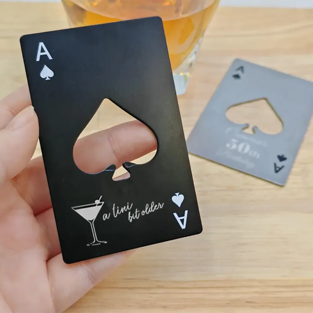 Ace of Spades Engraved Bottle Opener – Birthday Party Favor Engraved Bottle Opener Peaceful Pleasures Health and Wellness Bottle Opener 1pcs 5.4x8.6cm