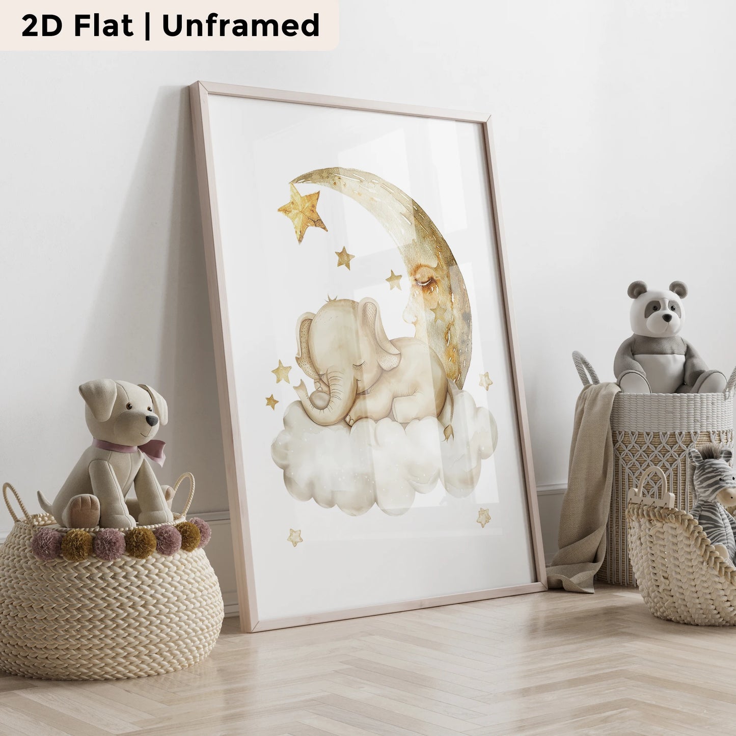 3-Piece Moon Rabbit Canvas Wall Art | Kids Room & Home Decor
