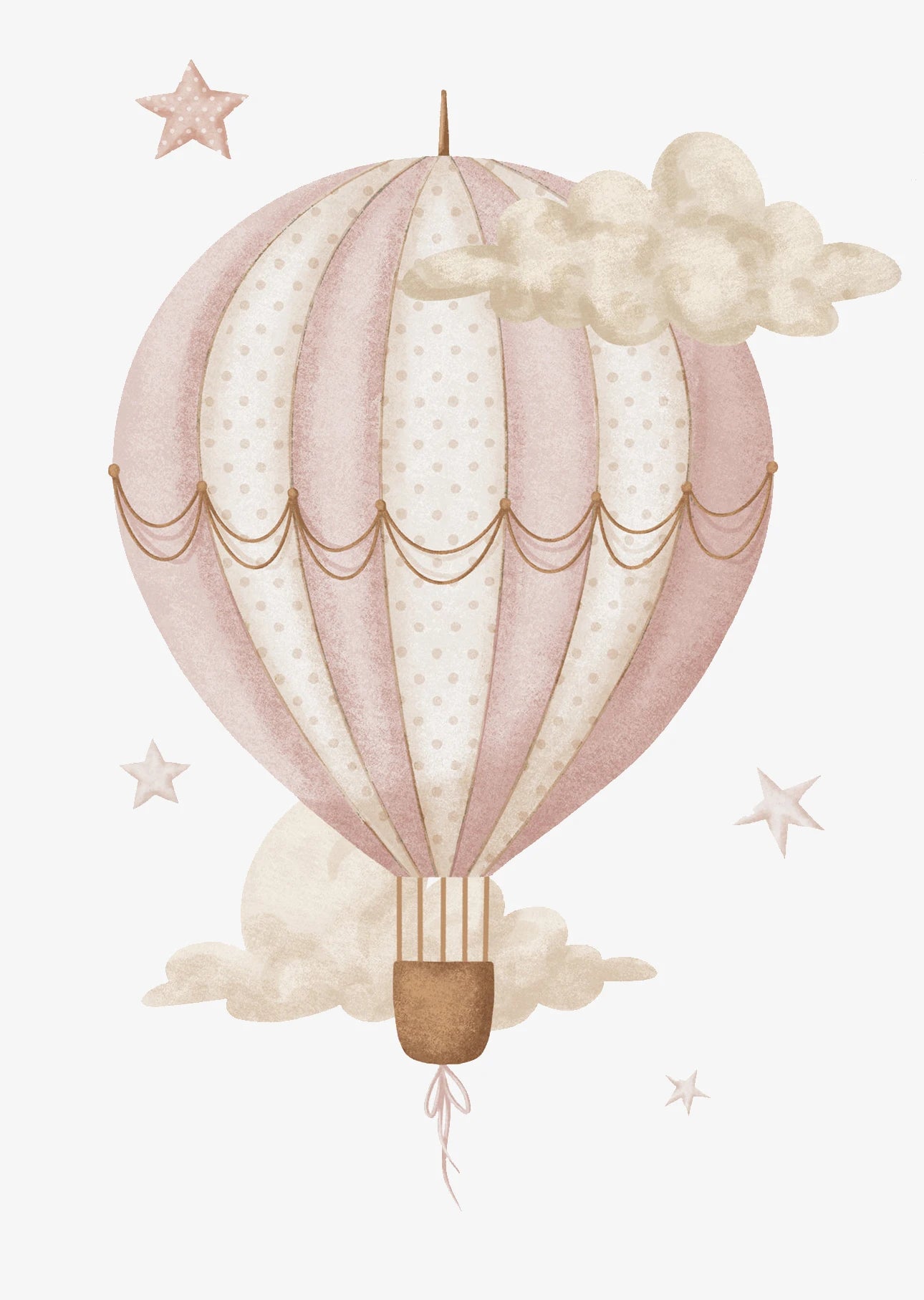 Kids Nursery Watercolor Canvas Wall Art | Monkey Lion Balloon Print