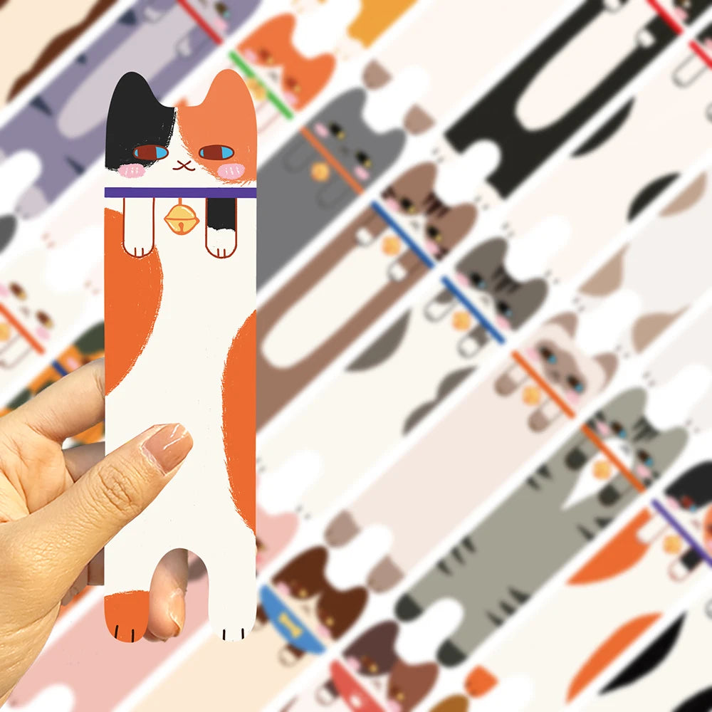 Bview Art Kawaii Cartoon Cat Bookmarks Feline Design Journaling