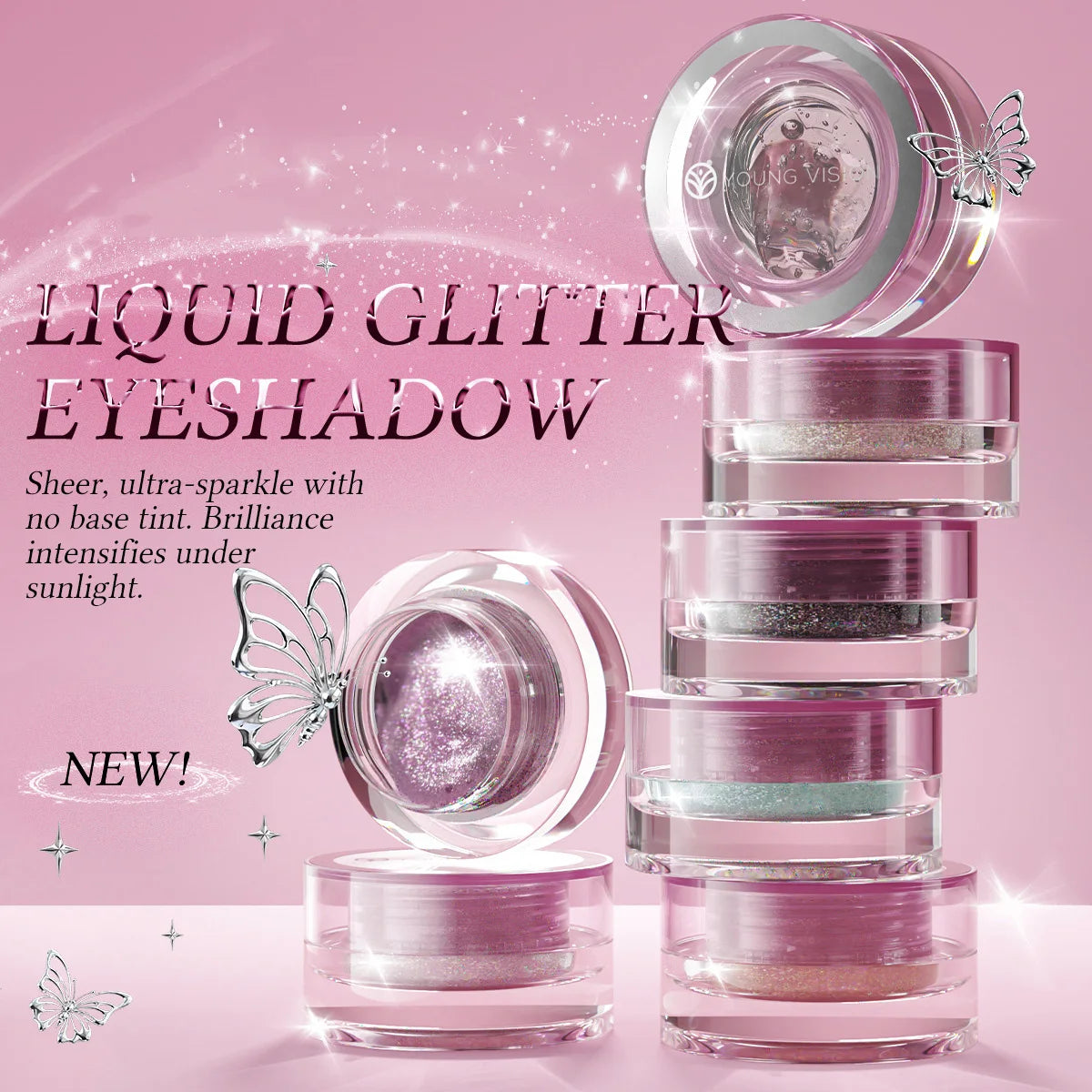 Glitter Gel Eyeshadow | Smokey Shimmer & Pearlescent Finish