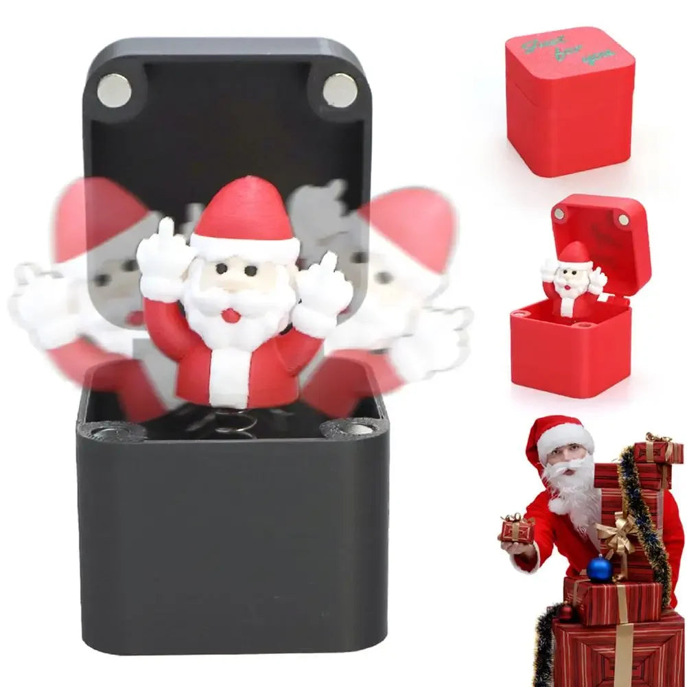 Christmas Middle Finger In A Box Prank Figure Home Party New Year Bouncing Character Statue Decoration Prop Special Special Gift Peaceful Pleasures Health and Wellness