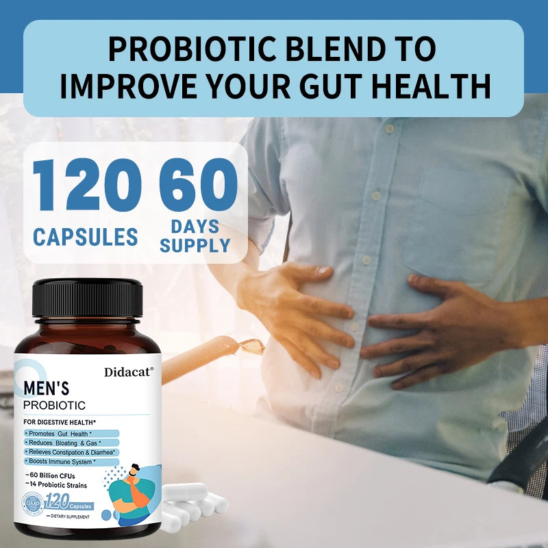 Men's Probiotic with Digestive Enzymes & Prebiotic Fiber | Didacat
