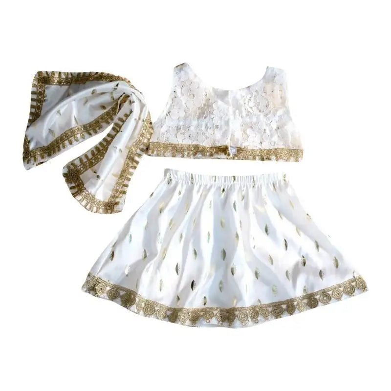 Newborn Baby Girl Bohemian Photo Outfit | Top, Skirt & Headband