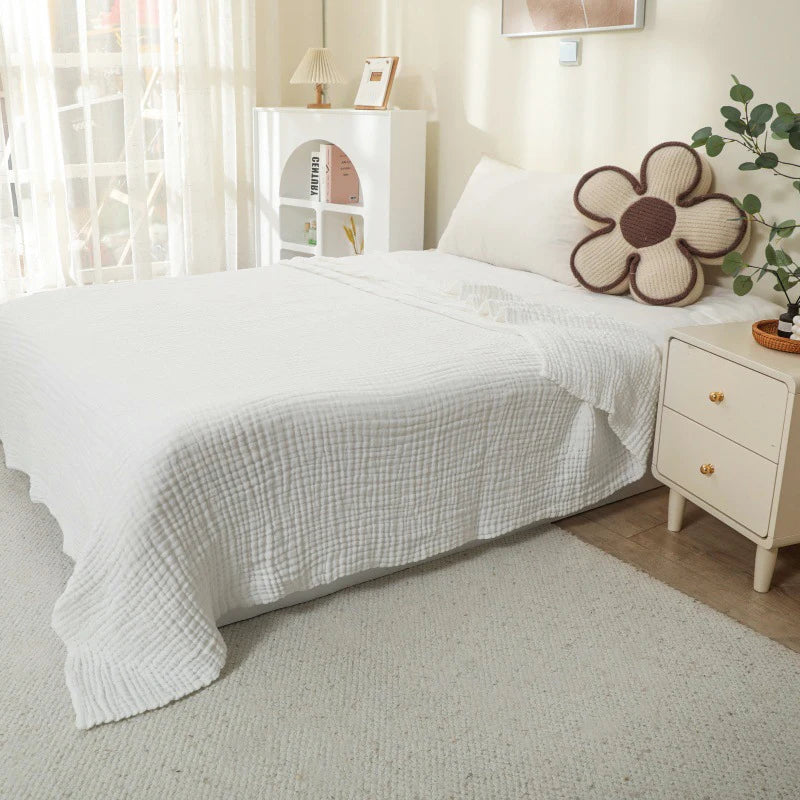 Battilo 6-Layer Muslin Cotton Throw Blanket | Boho Sofa & Bed