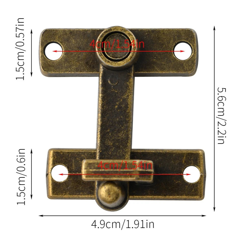1 Set Bronze Sliding Window Door Lock Handle With Screws Metal Door Latch Guard Latch Bolt Home Safety Chain Door Home Hardware Peaceful Pleasures Health and Wellness