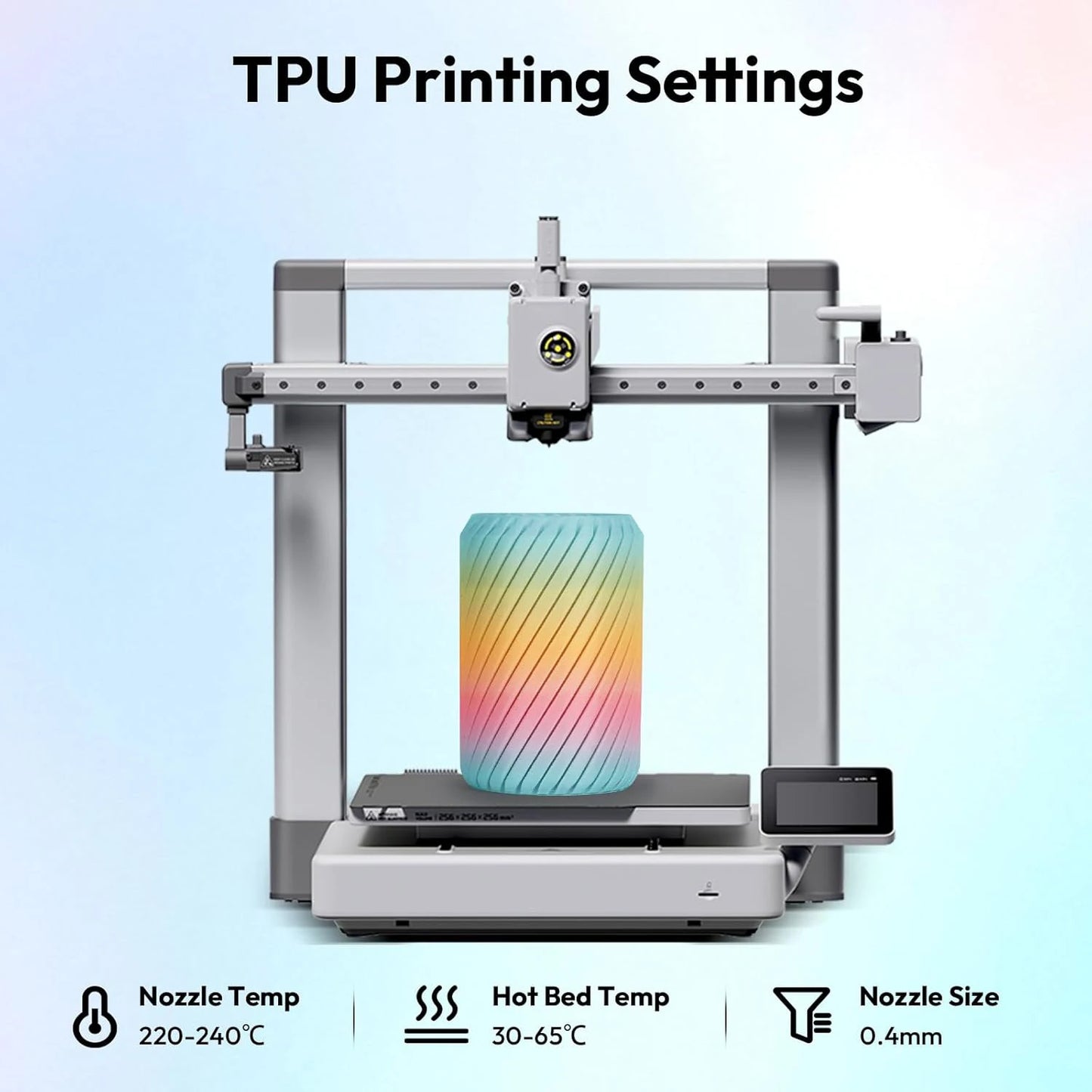 Color Changing Rainbow TPU Filament 95A – Flexible 3D Printing