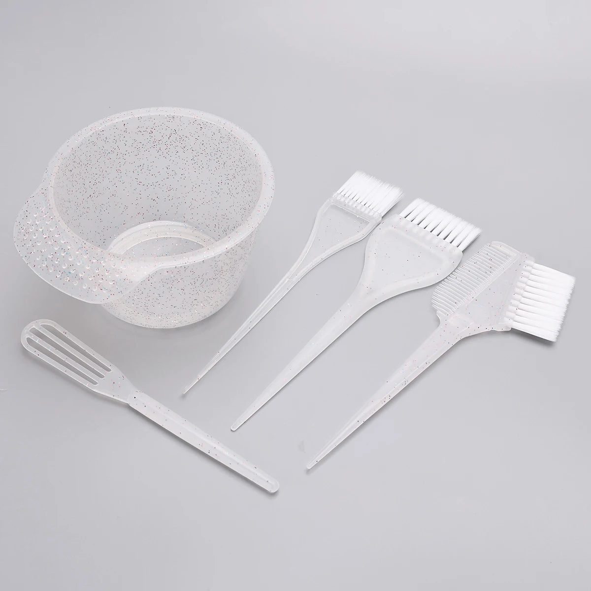 5Pcs/Set Salon Hair Color Brushes Bowl Combo Dye Tint Premium Hairdressing Hair Dye Kit Hair Color Applicator Tools Peaceful Pleasures Health and Wellness White