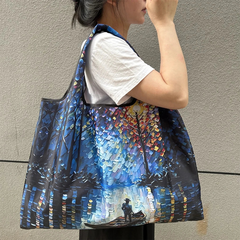 Large Foldable Reusable Nylon Shopping Bag – Travel Tote