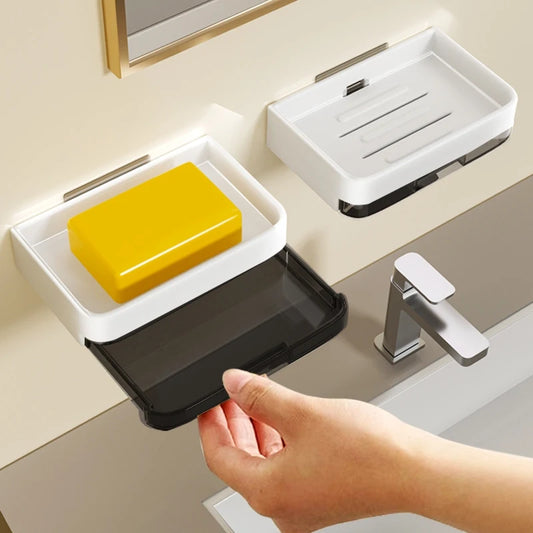 No-Drill Aluminum Alloy Wall Soap Dish with Drainage | YUNJIEYA Wall Soap Dish Peaceful Pleasures Health and Wellness