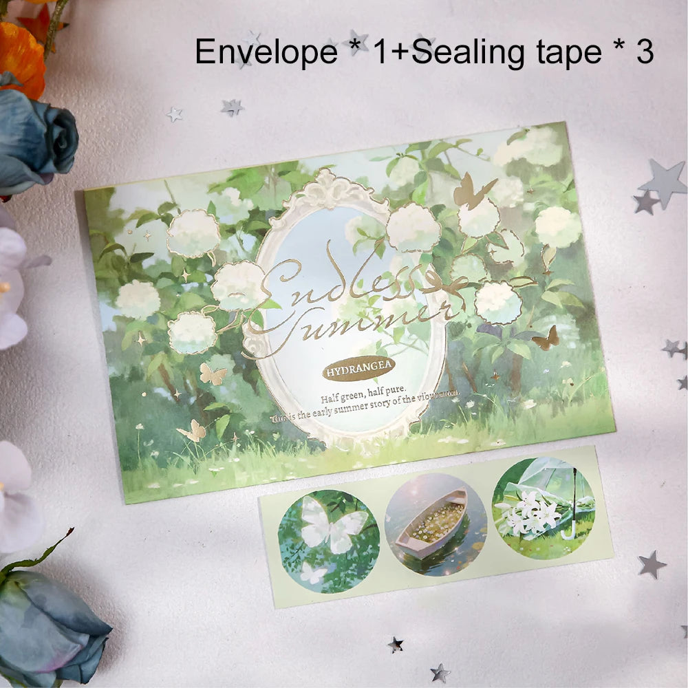Romantic Scenery Stamping Envelope Poetry Petals Travel Commemorative