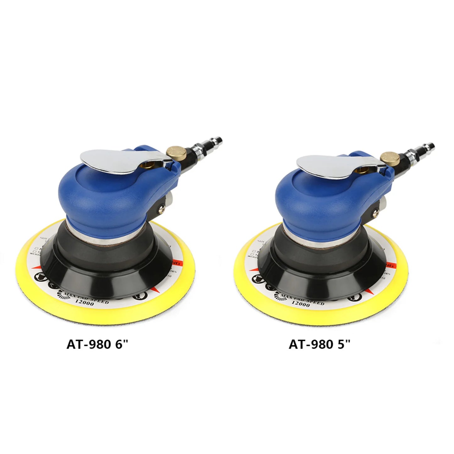 AT‑980 5"/6" Air Random Orbital Sander Round Polisher Pneumatic Hand Sanding Tool Round Sander Sander Random Orbital Sander Peaceful Pleasures Health and Wellness