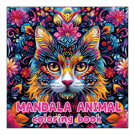 24 Mandala Animal Coloring Books Adult Graffiti Watercolor Creative Peaceful Pleasures Health and Wellness MULTI