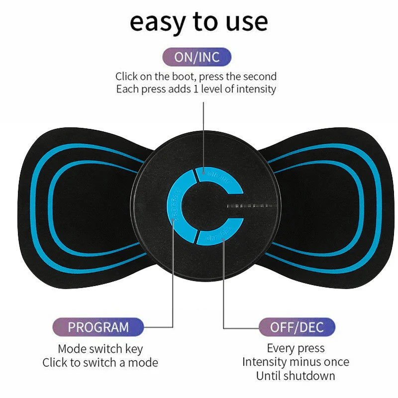 Multifunctional Digital Mode Massager Device, Neck Massage Machine, Mini Muscle Device, Battery-Powered/Usb Dual Mode Use, Suitable for the Whole Body Peaceful Pleasures Health and Wellness