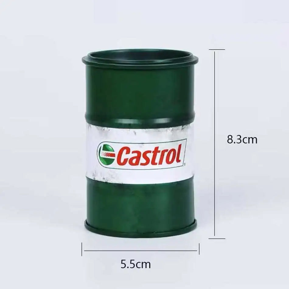 Iron Mini Oil Drum Model Chemistry Car Storage Box Desktop Decoration