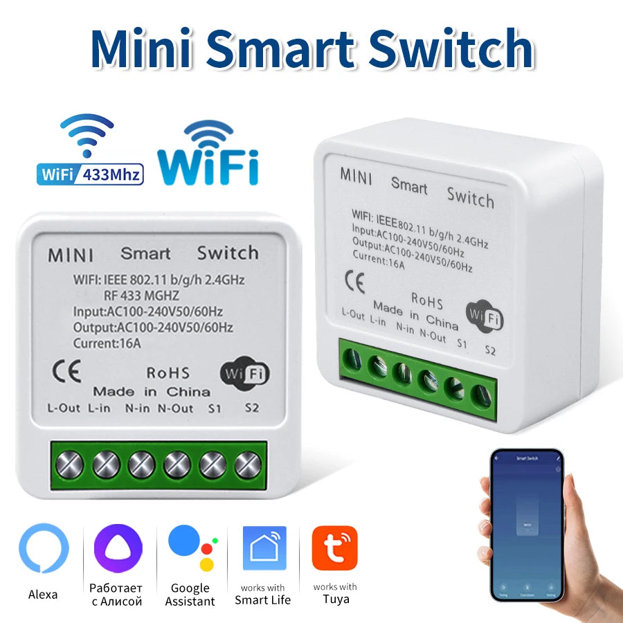 WiFi Smart Switch 16A 20A 433Mhz Receiver Breaker Tuya Smart Life App Remote Supports 2-way Control Works with Alexa Google Home Peaceful Pleasures Health and Wellness