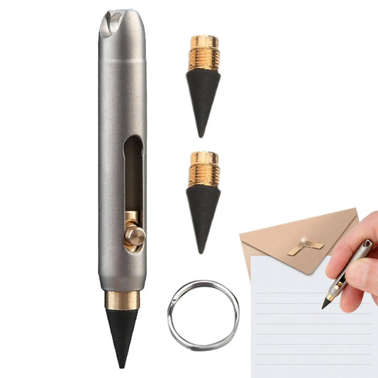 Titanium Alloy Eternal Pencil | Keychain Pocket Pen, No Sharpen Eternal Pocket Pencil Peaceful Pleasures Health and Wellness